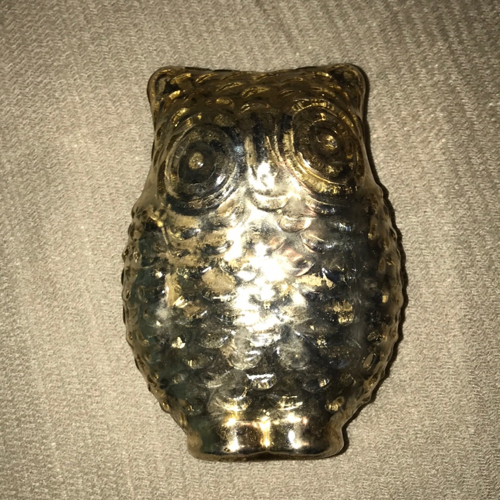 Gold Owl Candle Holder